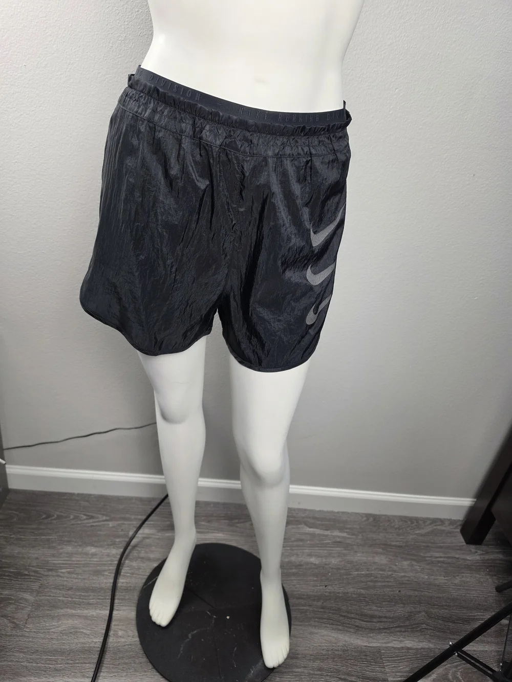 Nike Women's Black Running Shorts with Reflective Swoosh